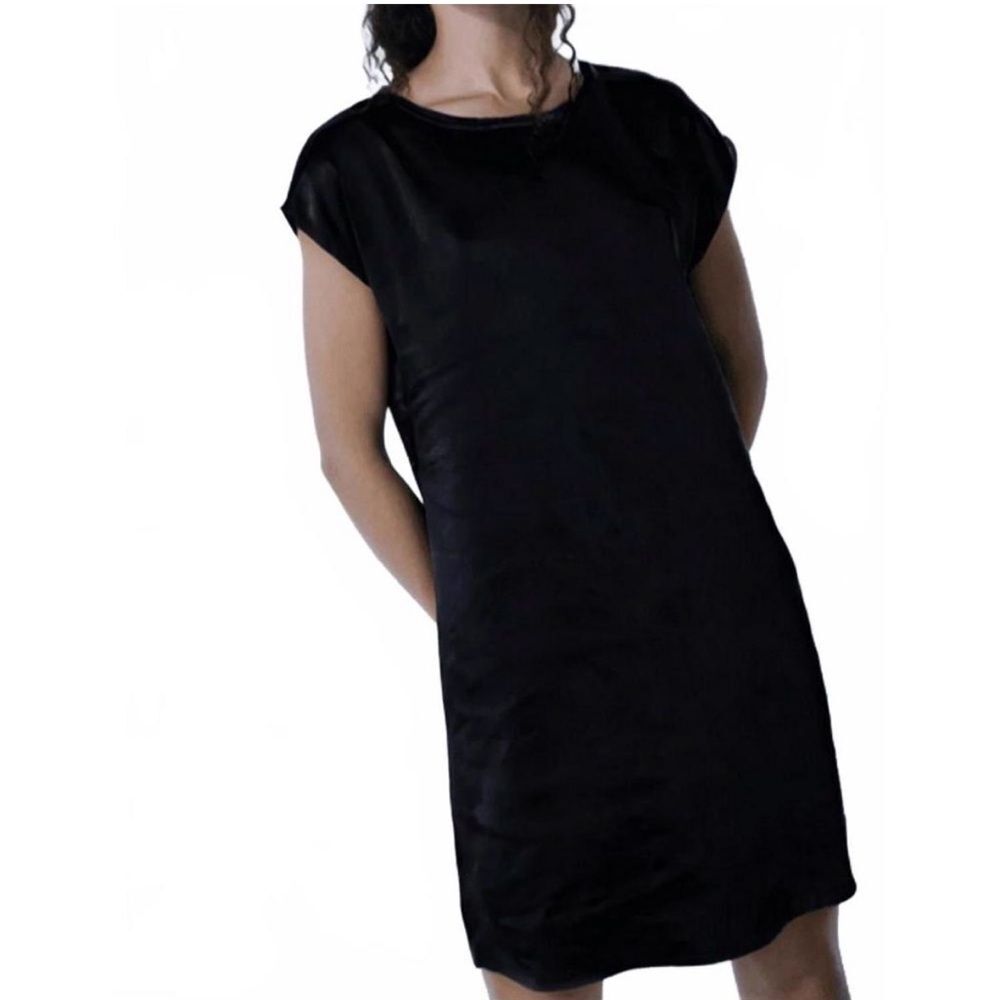 MELISSA NEPTON | NEW Black Ezra Satin Style Midi Dress Women’s Size Small